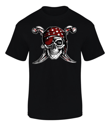 Camiseta Manga Corta Pirata Calavera Skull Series Black