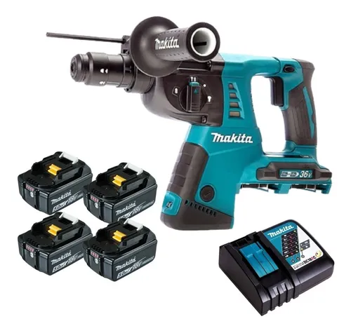 Martelete 36v Dhr264 Makita Bivolt C 4 Baterias E Carregador