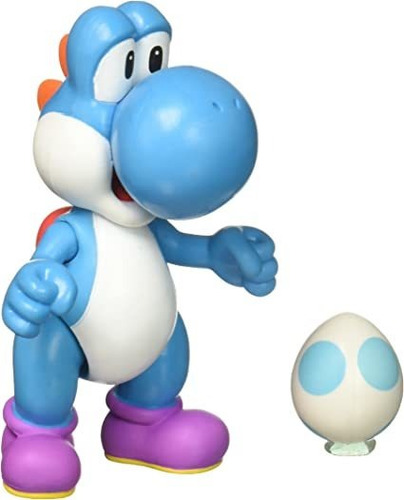 World Of Nintendo Light Blue Yoshi Con Huevo Figura De