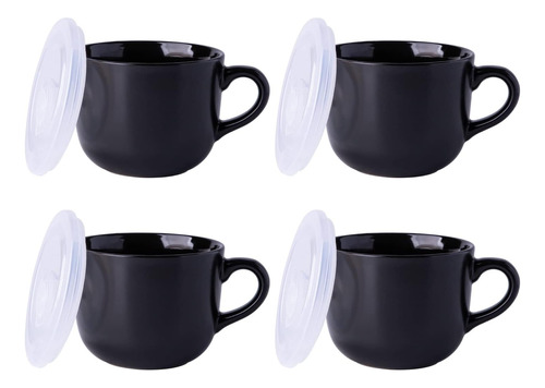 Gbhome Tazas De Sopa De Cerámica Con Tapa, Tazas De Sopa De 