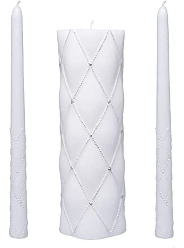 Hosley 11.5  High White Wedding Unity Candle Set. Ideal Para