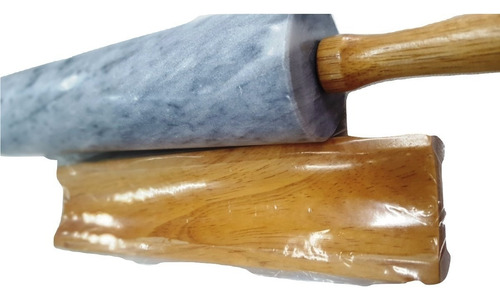 Palo De Amasar Mármol Giratorio-manijas De Madera