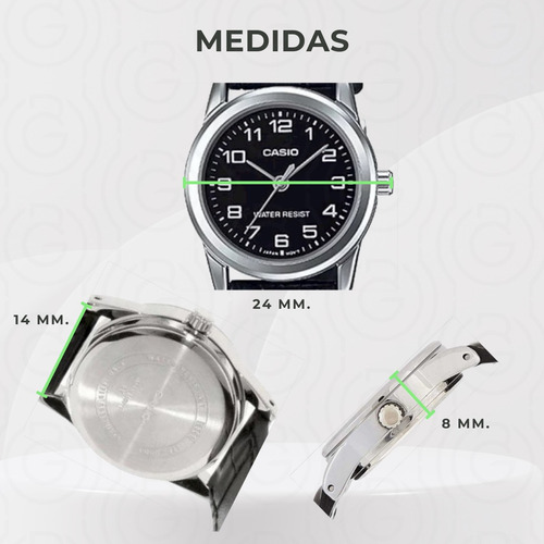 Reloj Casio Dama Ltpv001 1b Mujer Correa Negro