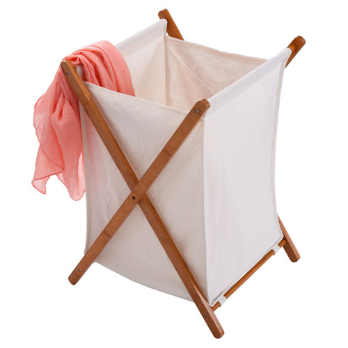 Casa Plegable De Bambú X-frame Lavadero Ropa Bolsa De Basura