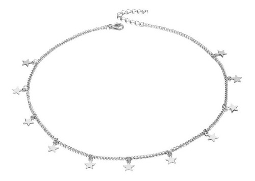 Imagen 3 de 3 de Collar De Estrellas En Color Plateado Para Mujer Amiga Novia
