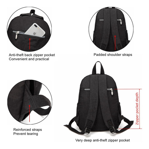 Aotian Mini Mochila Con Bolsillo Trasero Antirrobo Con Crema