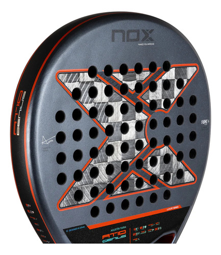 Paleta Pádel Nox At10 Genius 18k Alum 2025 Gris Oscuro