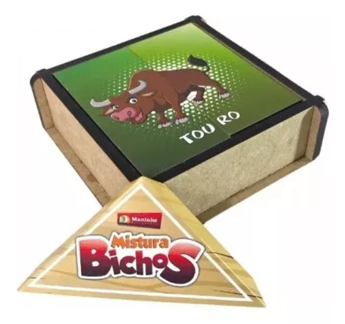 Jogo Pedagógico Educativo Mistura Bichos Mdf