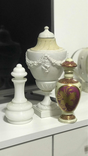 Antiguo Potiche Botella Perfumero De Porcelana