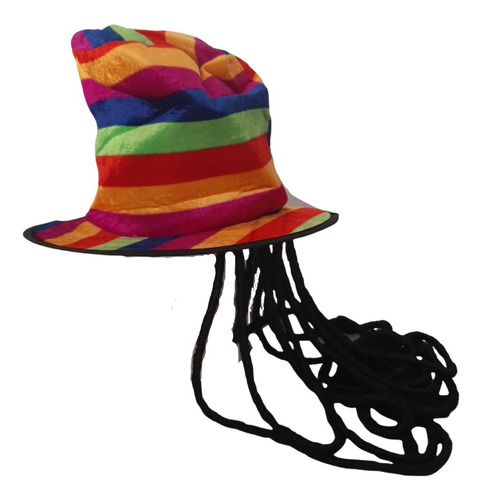 Sombrero Rasta Hombre Rayado Multicolor Rastas Negras