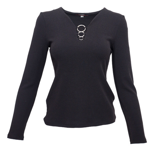 Blusa Con Argollas En El Escote Para Mujer Cherry 10080