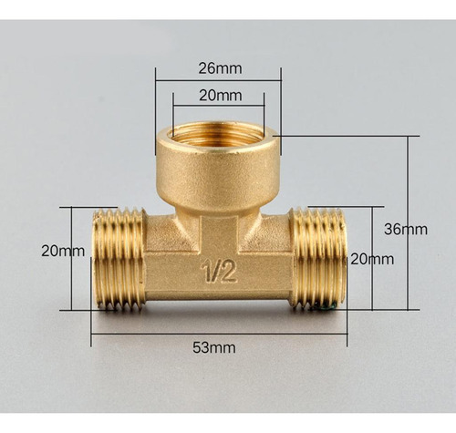 1/2 Tubería En T Conector De En T Adaptadores Acoplador