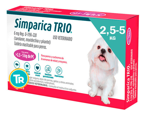 Simparica  Trio Tableta 2.5 A 5.5kg