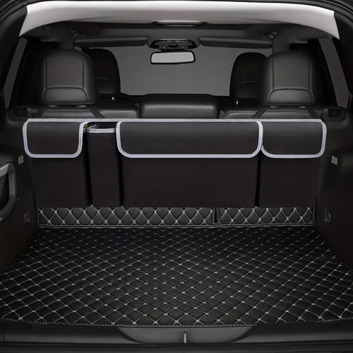 Organizador Almacenador Accesorio Trasero Baul Maletero Para Auto Coche Camioneta Universal Con Bolsillos Reforzado Plegable Multiuso Para Viajes Bolso Multifunción Abrojo Impermeable