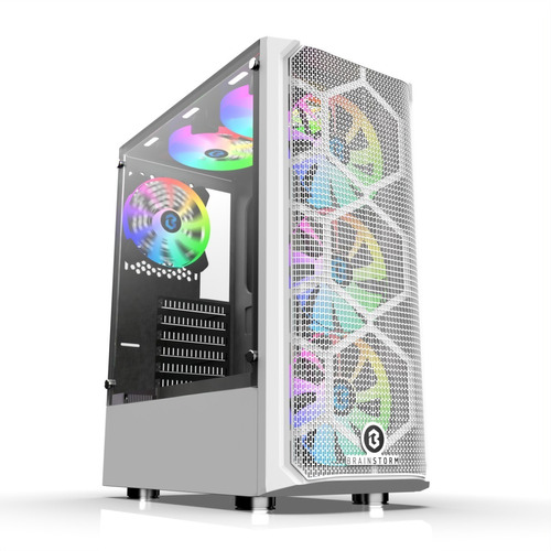 Gabinete Gamer Brainstorm Mastra Series White 4 Fan Rgb