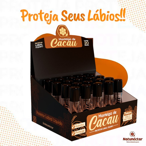 Kit 4 Caixas Protetor Labial Manteiga De Cacau Roll-on -20un