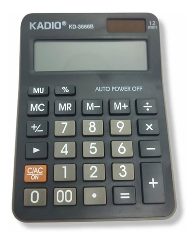 Calculadora 12 Dígitos Kadio Pequeña Color Negra