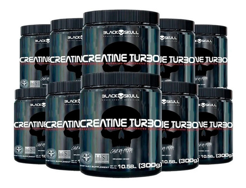 Suplemento em pó Black Skull  CREATINA TURBO creatina CREATINA TURBO em pote de 300g  pacote x 10 u