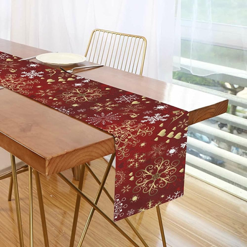 Suabo Christmas Red Snowflakes Table Runner, Patrón Sin Cost