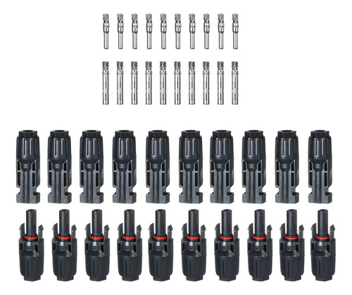 10 Pares De Conectores De Cable De Panel Solar Mc4 Macho / H