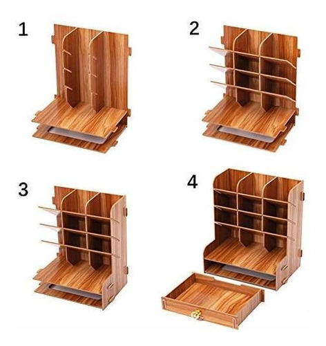 Organizador De Escritorio De Madera Ayane, Caja De Soporte D