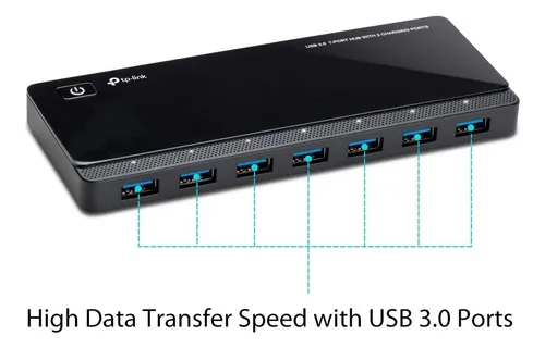 Hub Usb 3.0 Alimentado Por Tp-link Con 7 Puertos De Datos Us