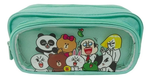 Cartuchera Canopla Estuche Con Bolsillo Line Friends Mooving