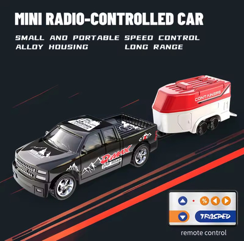 Trasped Camioneta A Control Remoto Escala 1:64 Con Remolque
