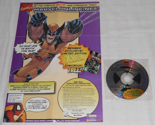 Marvel Online Premium Internet Access Cd Instalação Ano 2000