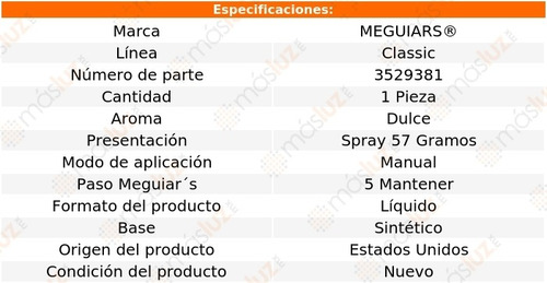 Sistema Eliminador De Olores 57g Aroma Tropical Meguiars