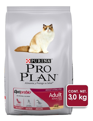 Imagen 5 de 7 de Proplan Gato Adulto 3 Kg Optiprebio Croquetas Envío Gratis