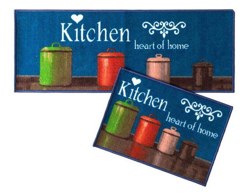 Jogo De Tapete P/ Cozinha Corttex Bistrô Kitchen 2 Pçs