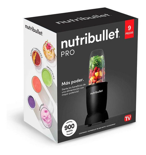 Imagen 6 de 9 de Nutribullet Pro 900w All Black Pulverizador Alimentos 9 Acc