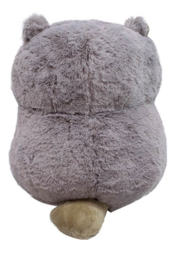 Ardilla de peluche con forma de castor gris comiendo sandía, 21 cm, hermosa