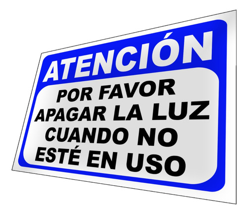 Avisos Apagar La Luz Cuando No Esté En Uso Letrero Cartel