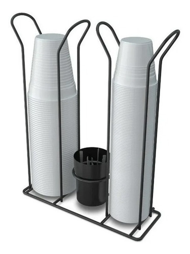 Imagem 2 de 2 de Porta Copos Descartáveis Organizador Elegante Black Stolf