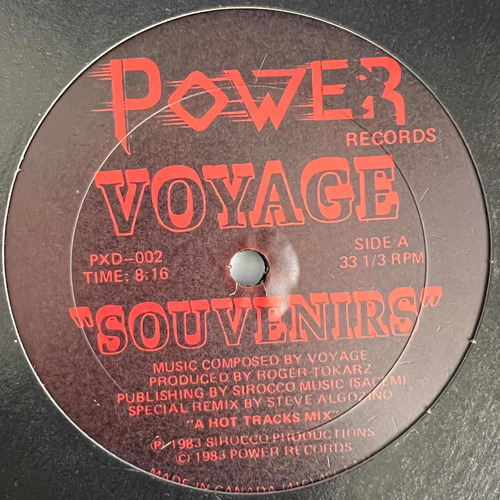 Voyage - Souvenirs (hot Tracks Remix) 12'' Single Vinil Novo