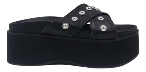 Sandalia Negra Plataforma Mujer Z1-s93