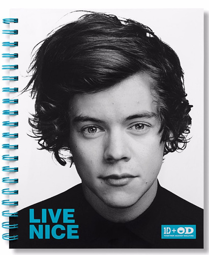 Cuaderno Carta One Direction Harry Azul Cubierta Plastica Ve