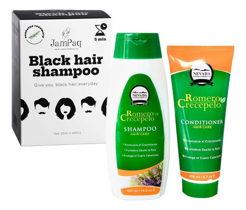 Shampoo + Acondicionador Romero + Shampoo Cubre Canas Jampaq