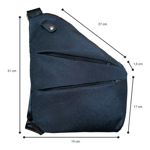 Imagen 5 de 5 de Mochila Antirrobo Cruzada Viaje Oculta Delgada Morral Hombre