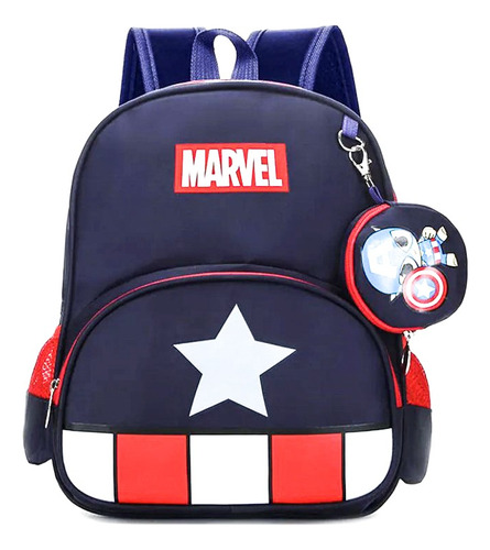 Mochila Marvel Capitán América Para Nivel Preescolar Premium Alta Gama