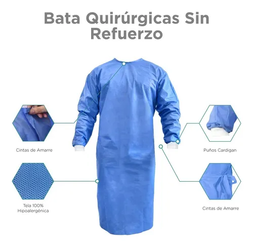 50 Batas Desechables Quir rgicas Sin Refuerzo Unitalla 1 700