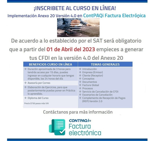 Contpaqi Factura Electrónica Implementación Versión 4.0