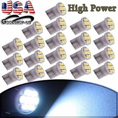 20 X T10 Blanco Fresco Lado Cuña 8smd Coche Interior Bombill