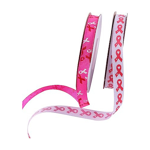 50yards Breast Cancer Awareness Ribbon, 2rolls Printed ...