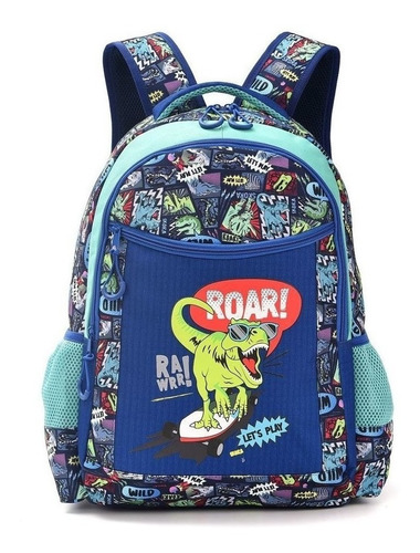 Mochila 18 Espalda Nene Escolar Let´s Play Adventure Dino