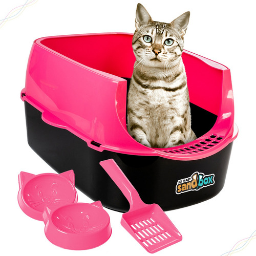 Caixa De Areia Para Gatos Furba Sandbox - Rosa