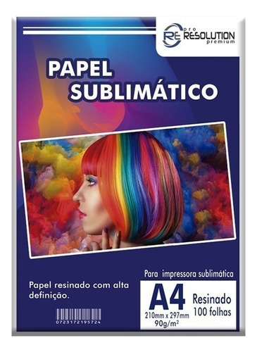 Papel Sublimático A4 Resinado Pro Re Fundo Rosa 90g 100 Fls Cor Branco