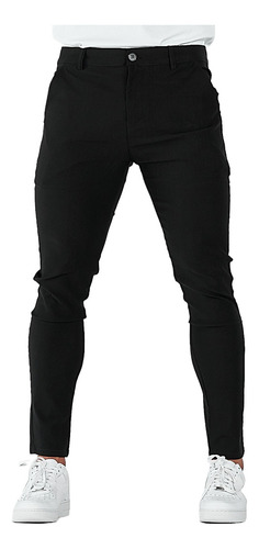Moda Pants Hombre Pants Negro Slim Fit Casuales